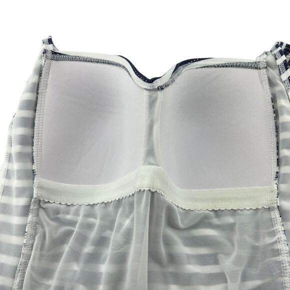 Nip Tuck Swim One Piece Bathing Suit Navy White Stripe Slimming Womens 8 - Picture 3 of 7